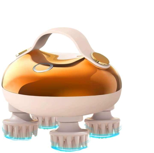 Portable Head Spa Stress Relief Electric Scalp Hair Massager Wireless Scalp Head Massager, 5 in 1 Kneading 128 Massage Nodes, Waterproof Hair