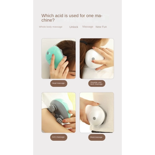 Portable Head Spa Stress Relief Electric Scalp Hair Massager Wireless Scalp Head Massager, 5 in 1 Kneading 128 Massage Nodes, Waterproof Hair