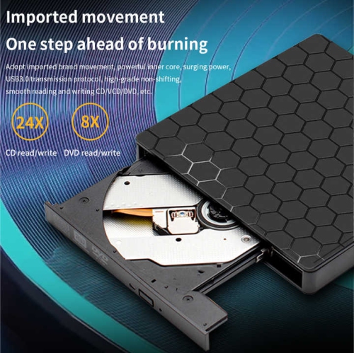 Lecteur optique externe 7-en-1 Graveur DVD multifonction USB3.0tpc peut être connecté externe à l'extension de carte de disque U, graveur de CD,