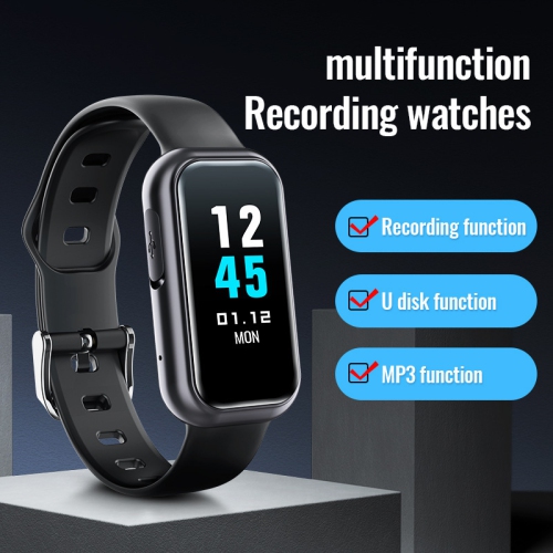 S16 Recording Bracelet HD Noise Reduction Control Recording Class Meeting Bracelet Recorder Full Touch Screen MP3 MP4 Player HD Noise Reduction