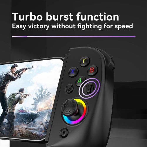 D8 mobile phone stretch game handle, dual hall wireless bluetooth iso Android tablet somatosensory vibration handle, RGB light telescopic joystick