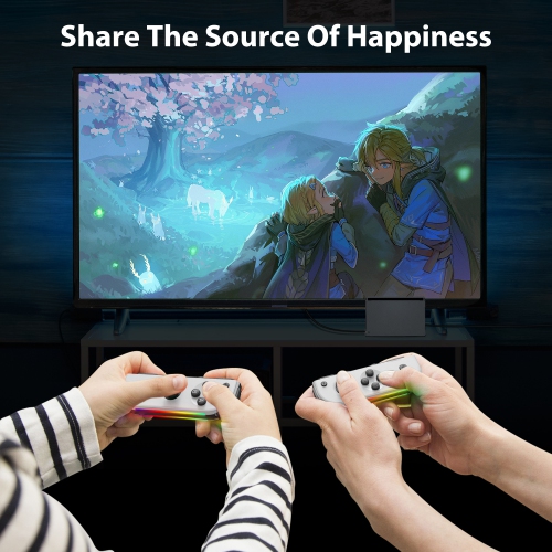 Nintendo switch, JOYCON handle supports one-button wake-up, Bluetooth handle NS somatosensory vibration ROG lighting, with RGB LED-black