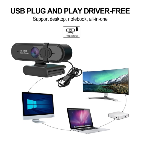 1080P60 frame high-definition digital desktop teaching computer online class live USB camera, webcam for video calls and streaming, driver-free home