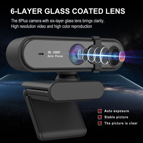 1080P60 frame high-definition digital desktop teaching computer online class live USB camera, webcam for video calls and streaming, driver-free home