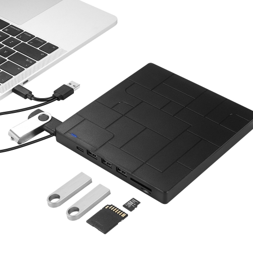 Élégant et portatif, ultra-mince, DVD haute vitesse USB 3.0 avec les instructions en cinq langues, peut lire les cartes TF/SD, disque dur externe