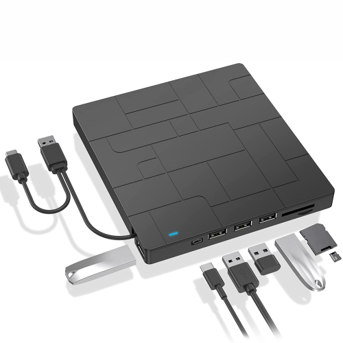 Élégant et portatif, ultra-mince, DVD haute vitesse USB 3.0 avec les instructions en cinq langues, peut lire les cartes TF/SD, disque dur externe