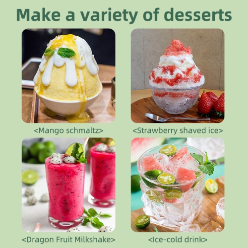 Shaved Ice, Snow Cone and Shaved Ice Machine with 2 Reusable Plastic Ice Mold Cups,for Homemade Shaved Ice, Slushies, Cocktails & More