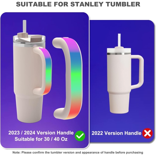 LED Light Up Handle Compatible with Stanley 40oz/30oz, Glow Tumbler Handle Suit for Stanley Accessories Use for Outdoor, Party, Home