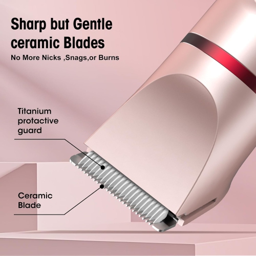 Rechargeable Bikini Trimmer for Women,3 in 1 Painless Electric Women Razors,Waterproof Pubic Hair Trimmer & Facial Hair Remover,LCD Display Body