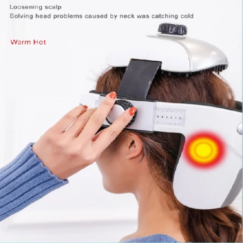 Electric Head Massager Eye Massage Relieve Stress Scalp Relax Hot Compress Music with Remote Control