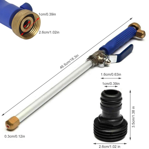Jet Nozzle High Pressure Hose Nozzle, Hose Tool with 2 Different Nozzles and Quick Connectors for Car, Patio, Window Washing