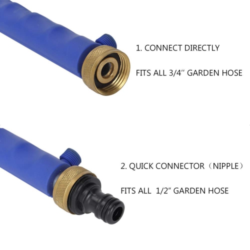 Jet Nozzle High Pressure Hose Nozzle, Hose Tool with 2 Different Nozzles and Quick Connectors for Car, Patio, Window Washing