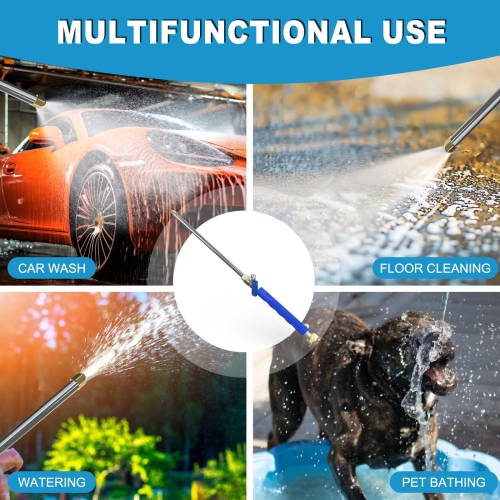 Jet Nozzle High Pressure Hose Nozzle, Hose Tool with 2 Different Nozzles and Quick Connectors for Car, Patio, Window Washing