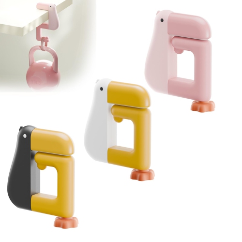 3-Pack Portable Folding Desk Hooks, Cute Adjustable School Bag Clips for School, Desk Storage and Organization