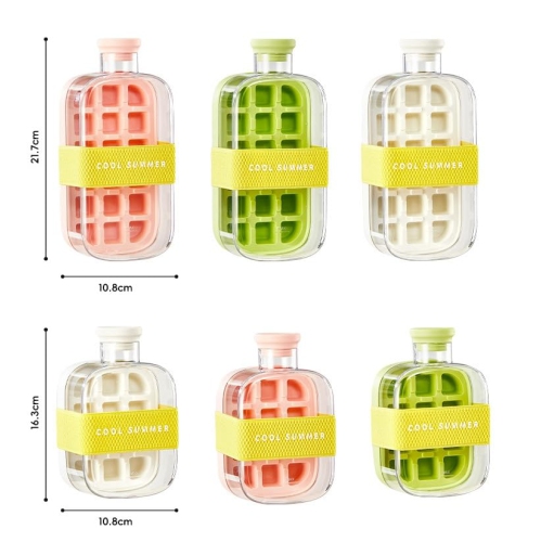 Bouteille Ice Cube, 2 en 1 avec plateau à glaçons sans contact, presse pour décongeler la glace, pour préparer des cubes de glace pour le café, le