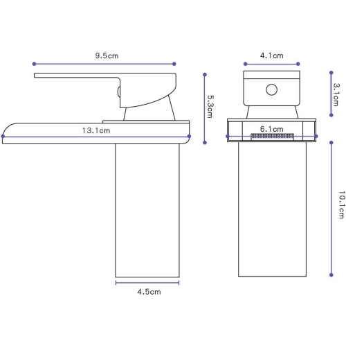 Bathroom Sink Faucet, Modern Design Single Handle Waterfall Sink Faucet, Hot and Cold Water Available