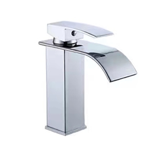 Basin Waterfall Faucet, Stainless Steel Wide Mouth Faucet, Bathroom Simple Faucet