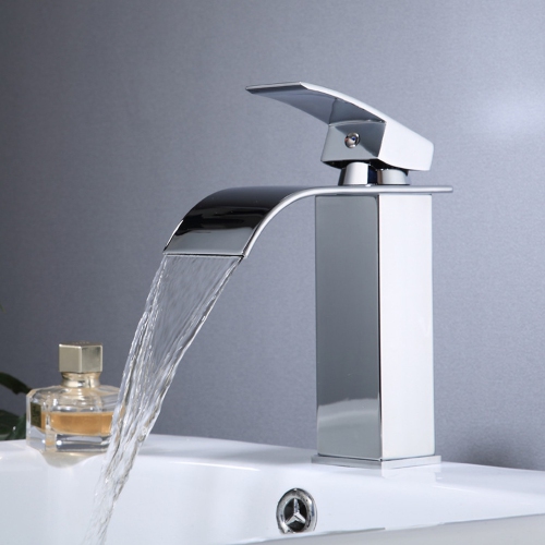 Basin Waterfall Faucet, Stainless Steel Wide Mouth Faucet, Bathroom Simple Faucet