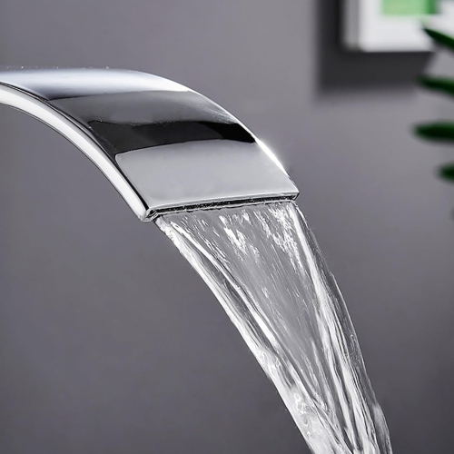 Basin Waterfall Faucet, Stainless Steel Wide Mouth Faucet, Bathroom Simple Faucet
