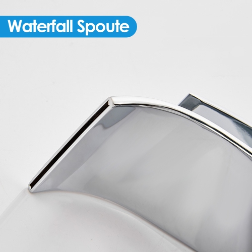 Basin Waterfall Faucet, Stainless Steel Wide Mouth Faucet, Bathroom Simple Faucet