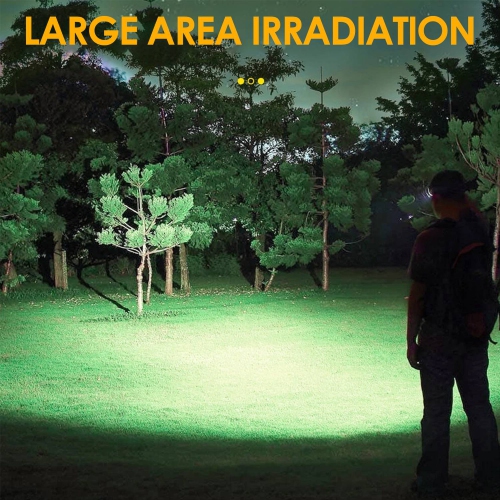 Lampe de poche rechargeable, 8 lampe de travail montée sur la tête LED de 1200 lumens avec lumière blanche-rouge et capteur de mouvement pour la