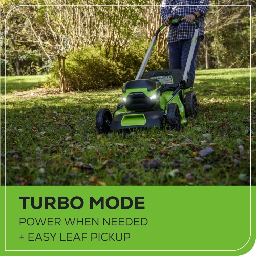 Greenworks 60V 21” Cordless Self-Propelled Lawn Mower, 2 x 4.0Ah Batteries and Dual Port Rapid Charger Included