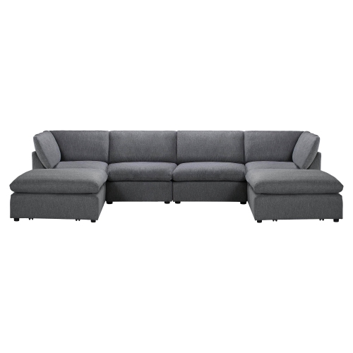 URBAN CALI  Long Beach Modular U-Shaped Sectional Sofa (Grey)