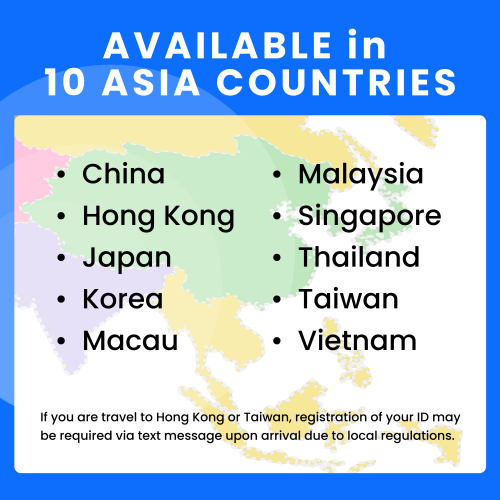 Asia SIM Card QR Code, 20GB 5G/4G LTE High-Speed Data (China, South Korea, Japan, Thailand, Taiwan, Singapore, Vietnam & More)