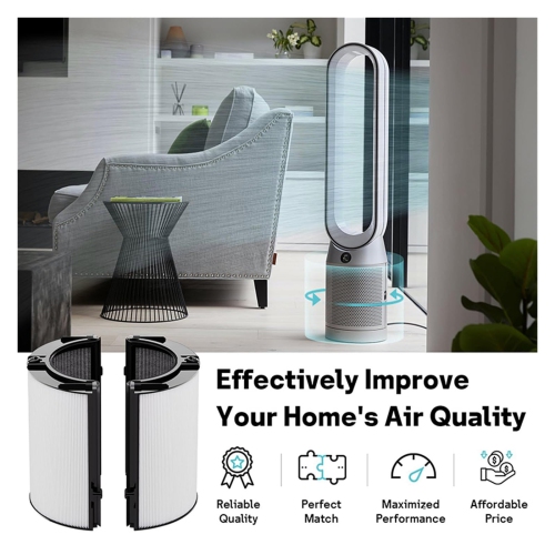 Filtre de rechange avec filtre de rechange TP06/HP06/PH02/PH04/TP09/HP09 de Dyson, filtre de rechange HEPA H13, filtre HEPA + charbon