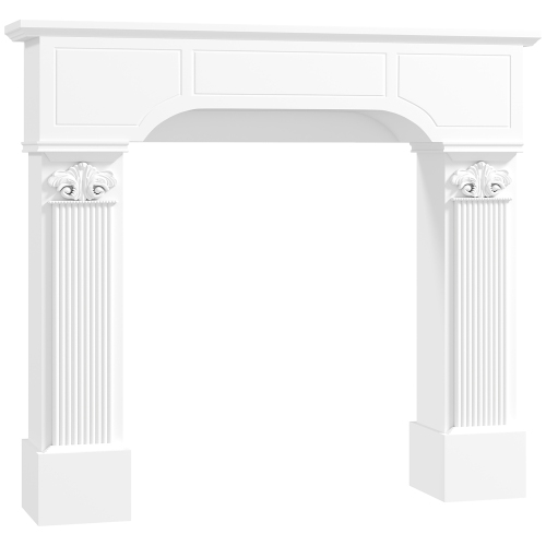 HOMCOM Baroque Fireplace Mantel, Freestanding Fireplace Surround with Ionic Leg for Electric Fireplaces, 43.25 Inch x 42.75 Inch, White