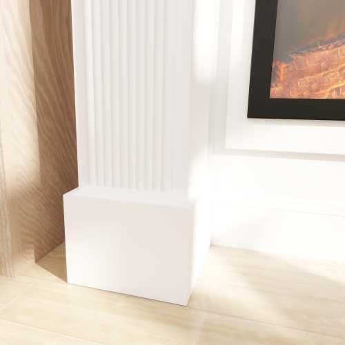 HOMCOM Baroque Fireplace Mantel, Freestanding Fireplace Surround with Ionic Leg for Electric Fireplaces, 43.25 Inch x 42.75 Inch, White