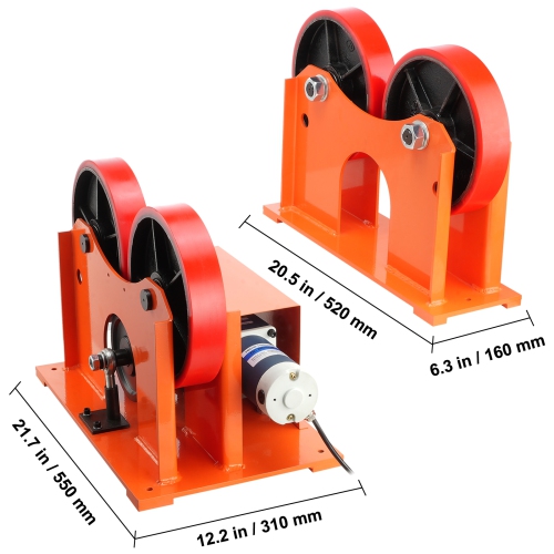VEVOR 110V Turning Rolls Linkage Roller, 1000KG/2205LBS Loading, 25-1400mm Diameter, 80-1600 mm/min Rotary Welding Positioner & Welding Torch Stand