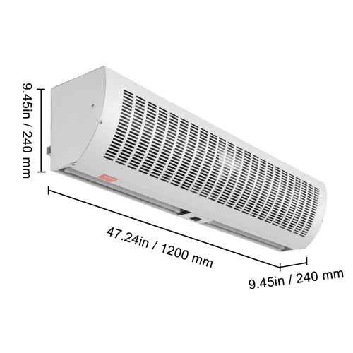VEVOR 48" Commercial Indoor Air Curtain Super Power 2 Speeds 1650CFM, Wall Mounted Air Curtains for Doors, Over Door Fan with Heavy Duty Limit
