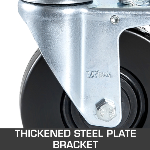 VEVOR 4 Pack 5Inch Scaffolding Rubber Swivel Caster Wheels with Dual Locking Heavy Duty Casters 1.26 Inch Square Stem 440LBS Capacity per Wheel