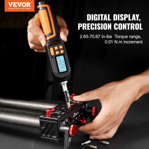VEVOR 1/4" Drive Digital Screwdriver Torque Wrench, Electrician Torque Screwdriver with LCD, 2.65-70.67 in-lbs Torque Range, 0.01 N.m Increment