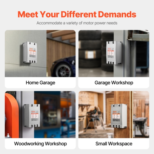 VEVOR 3 Phase Converter - 20HP 70A 220V Single Phase to 3 Phase,220V-240V Input/Output, Digital Phase Shifter for Residential & Light Commercial