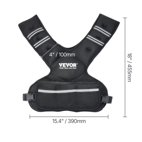 VEVOR 20-32lb Adjustable Weighted Vest, with 6 Ironsand Weights and Reflective Stripe, Body Weight Vest for Men Women, Workout Equipment for Strength