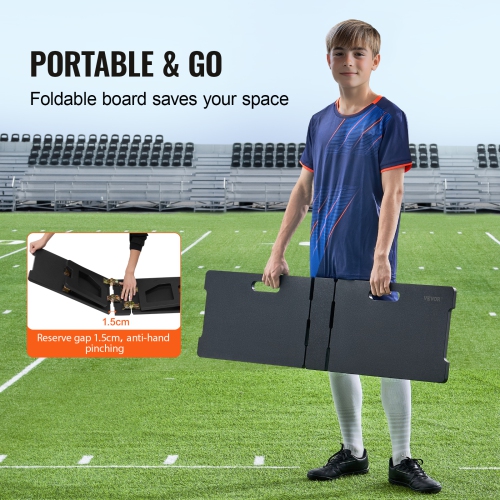 VEVOR 45"X13" Soccer Rebounder Board, Soccer Wall with 2 Angles Rebound, HDPE Kickback Rebound Board, Soccer Training Equipment for Kids and Adults,