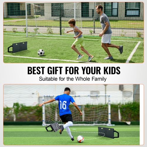 VEVOR 45"X13" Soccer Rebounder Board, Soccer Wall with 2 Angles Rebound, HDPE Kickback Rebound Board, Soccer Training Equipment for Kids and Adults,