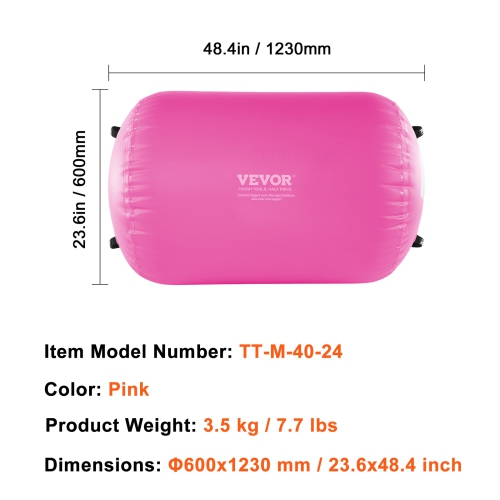 VVOR Tumble Track Air Spot,Rouleau gonflable rond,Équipement de gymnastique Air Barrel avec pompe électrique,Exerciseur de dos basculant pour