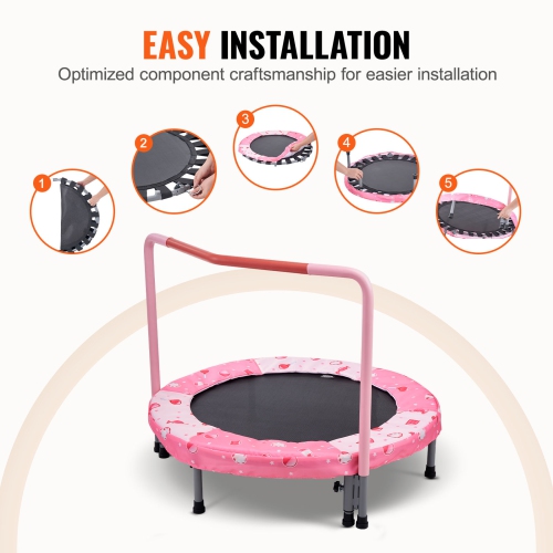 VEVOR 36" Kids Trampoline,3FT Indoor Outdoor Trampoline,Mini Trampoline with Handle,Rebounder Trampoline for Toddlers, Birthday Gift for 3+ Years