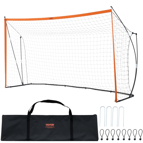 VEVOR  12X6 Ft Portable Adults Kids Backyard Soccer Net, Large Soccer Net, Steel Fiberglass Structure Training Goal Set, All-Weather Outdoor Soccer