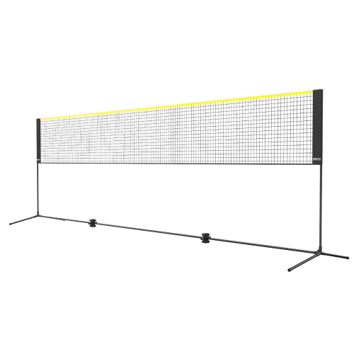 VEVOR 17ft Wide Foldable Pickleball Net,Badminton Net, Height Adjustable Volleyball Net, Portable Easy Setup Tennis Net Set with Poles, Stand and