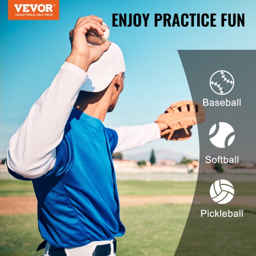 VEVOR 9 Hole Baseball Net, 21"x29" Softball Baseball Training Equipment for Hitting Pitching Practice, Height Adjustable with Strike Zone & 4 Ground