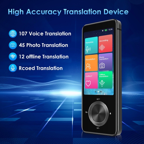 Instant Voice Translator, Portable Instant Translator Device, Two-Way Real-Time Online 137 Languages Translator for Travel Business Learning-Golden