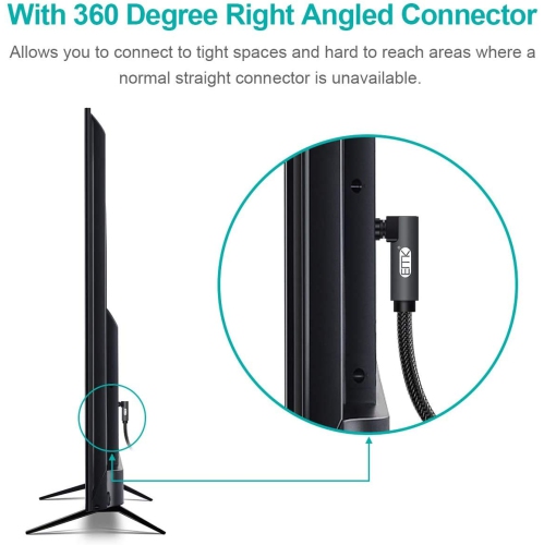 90 Degree Optical Cable 360 Degree Free-Rotating Plug Fiber Optic Cable S/PDIF Toslink Male to Male Cable for Home Theater, Sound Bar, TV, PS4,Grey