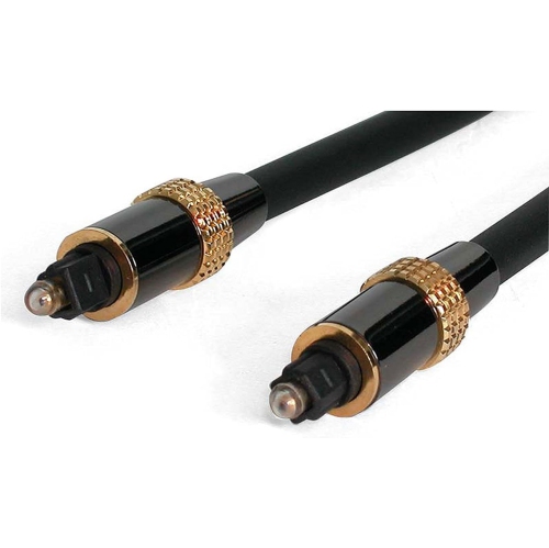 Digital Optical Audio Cable - 2x Toslink Male - Ultra-Thin - Black - Optical Audio Cable, 15 ft