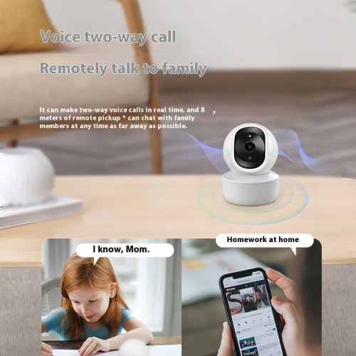 Caméra Home Remote Téléphone mobile Moniteur intérieur sans fil, caméra HD Home 360 degrés avec voix, caméra de surveillance à distance - 3 millions