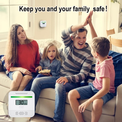 Mini alarme de monoxyde de carbone avec affichage numérique, alarme de surveillance de gaz indépendante de CO, convient aux voyages, voiture, maison,