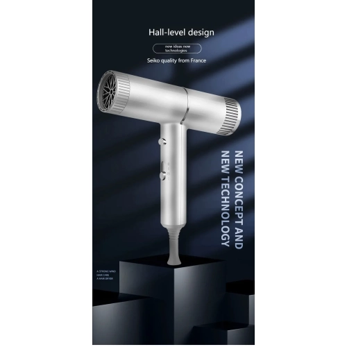 Hair dryer blue light negative ion quick drying hair dryer household high power hot and cold constant temperature hair dryer low noise silver